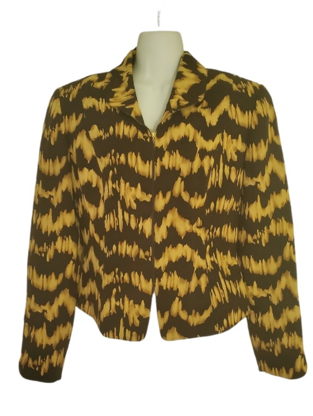 Dana Buchman Silk Zip-Front Jacket